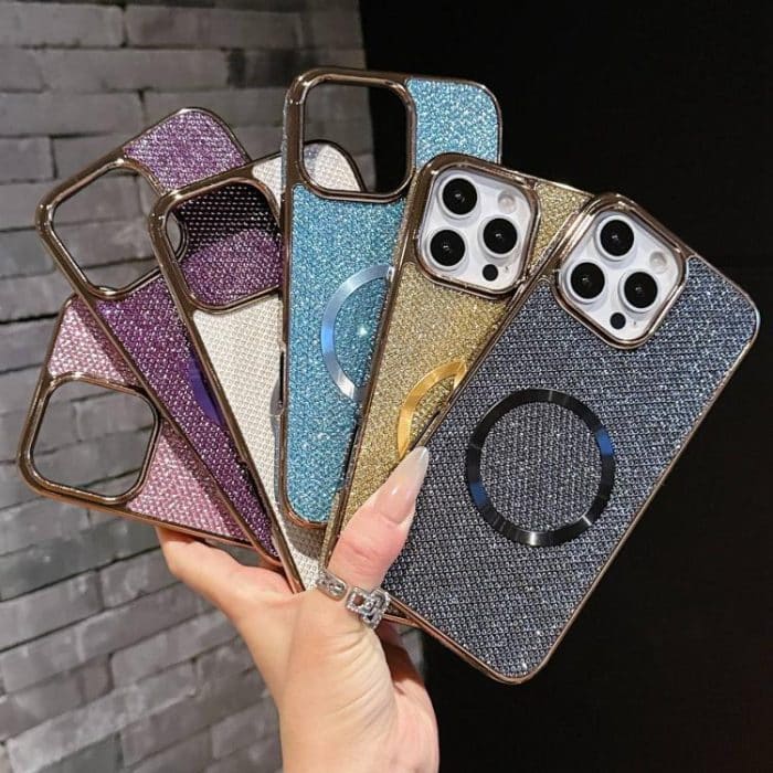 Electroplating PC Glitter Grain MagSafe Phone Case, For iPhone 15, For iPhone 14 Plus, For iPhone 14, For iPhone 14 Pro – Bild 3