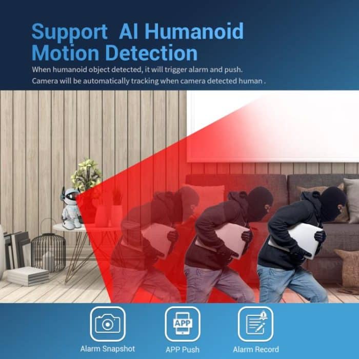 ESCAM PT205 5G WiFi Smart Robot Wireless AI Automatic Tracking Camera, Two Way Audio / Night Nersion, EU Plug, US Plug, UK Plug, AU Plug – Bild 8