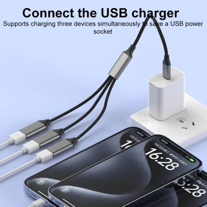 3 in 1 OTG Expander Splitter Dock Station, USB-A to USB-A, USB-C / Type-C to USB-A – Bild 4