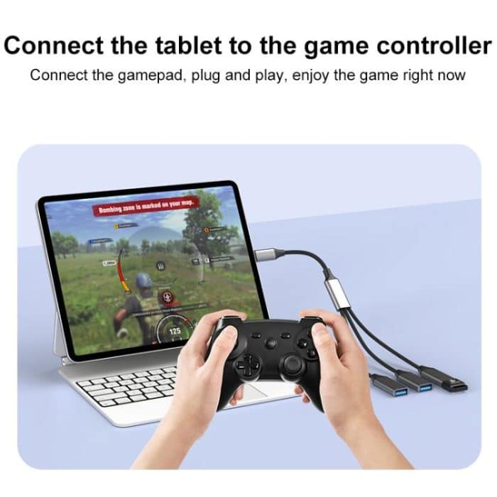 3 in 1 OTG Expander Splitter Dock Station, USB-A to USB-A, USB-C / Type-C to USB-A – Bild 6