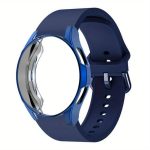 Silicone Watch Band with TPU Case, For Samsung Galaxy Watch 4 Classic 46mm, For Samsung Galaxy Watch 4 Classic 42mm