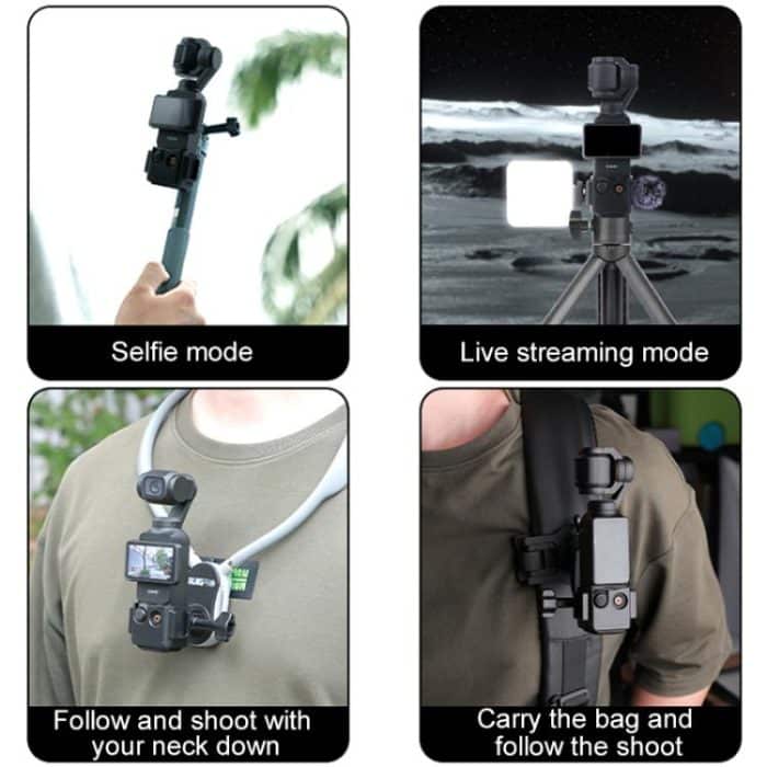 For DJI Osmo Pocket 3 Adapter Expansion Bracket, Frame with Screw, Frame with Backpack Clip, Frame with Head Strap, Frame with Chest Strap, Frame with Crab Clamp, Frame with Neck Bracket – Bild 7