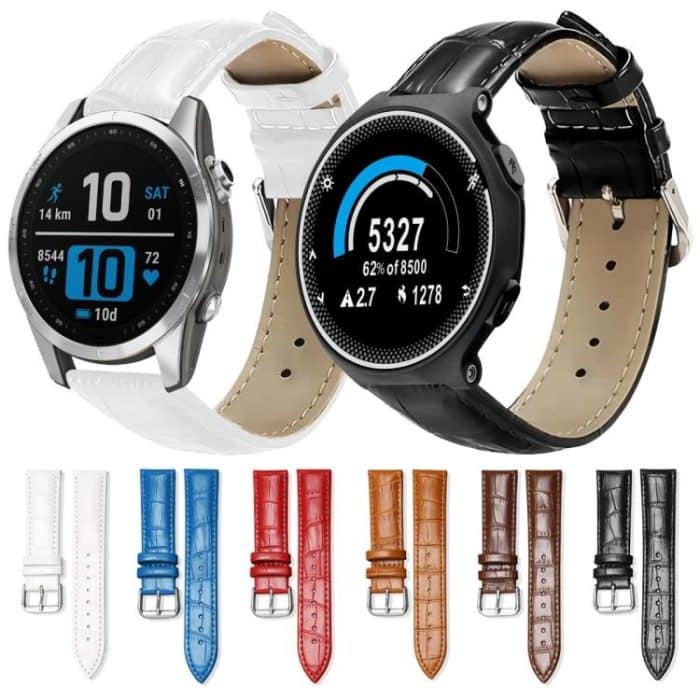 xDfind Bamboo Texture Pin Buckle Leather Watch Band, For Garmin Fenix 8/7S/6S/5S 20mm 18mm, For Garmin Forerunner 45/45S/Swim2 18mm – Bild 2