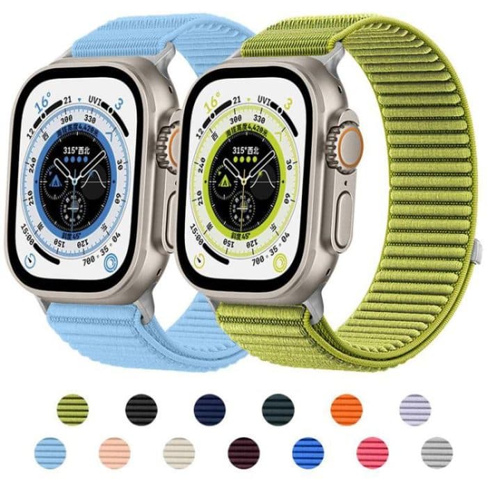 xDfind Woven Nylon Hook And Loop Fastener Watch Band, For Apple Watch 42 / 44 / 45 / 46 / 49mm, For Apple Watch 38 / 40 / 41 / S10 42mm – Bild 2