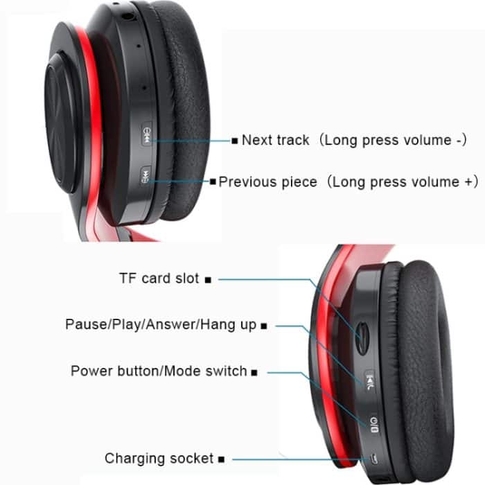 B39 Kabelloses Bluetooth V5.0-Headset, B39 (Red), B39 (White), B39 (Blue), B39 (Black Red), B39 (Black) – Bild 6
