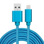 3 m langes 3 A gewebtes 8-poliges USB-Daten-/Ladekabel mit Metallkopf