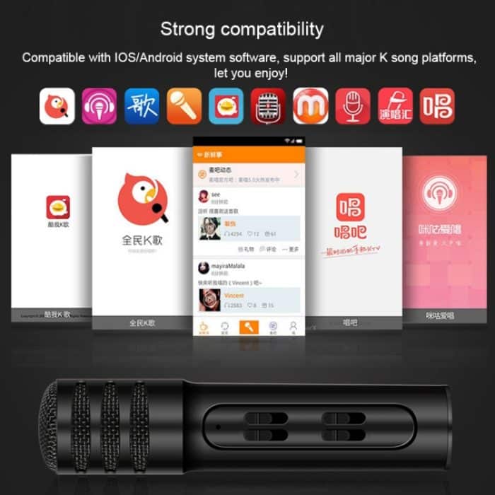 BGN-C7 Kondensatormikrofon, Dual-Handy-Karaoke-Live-Gesangsmikrofon, integrierte Soundkarte – Bild 14