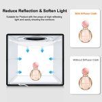 PULUZ 25 cm faltbare, tragbare Ring-LED-Fotobeleuchtungs-Studio-Zeltbox mit hohem CRI + schattenloses Lichtlampen-Panel-Pad mit 12 Farben Hintergründen, Größe: 25 cm x 25 cm x 25 cm, 25cm High CRI Box + Shadowless Light... – Bild 11