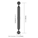 PULUZ 9 Zoll 23 cm Länge 20,8 mm Durchmesser Doppelkugeln Schwimmarm aus Kohlefaser, Kugeldurchmesser: 25 mm, 9 inch Black, 9 inch Blue, 9 inch Red – Bild 3