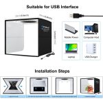 PULUZ 25 cm, faltbar, tragbar, 3 Modi, Dual-Farbtemperatur, Ringlicht, Fotobeleuchtung, Studio, Aufnahmezelt, Box mit 6 x doppelseitigen Farbhintergründen, Größe: 25 cm x 25 cm x 25 cm, 25cm 3 Color Temp. Box Black, 25cm 3 Color Temp. Box Black RU – Bild 7