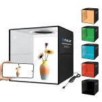 PULUZ 30 cm faltbares, hohes 97 CRI-Ringlicht, Fotobeleuchtung, Studio-Aufnahmezelt, Box-Set mit 6 Hintergrundfarben (Schwarz, Weiß, Orange, Rot, Grün, Blau), aufgeklappte Größe: 30 cm x 30 cm x 30 cm, 30cm Box Black, 30cm Box Black RU, 30cm Box Green ...