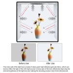 PULUZ 30 cm faltbares, hohes 97 CRI-Ringlicht, Fotobeleuchtung, Studio-Aufnahmezelt, Box-Set mit 6 Hintergrundfarben (Schwarz, Weiß, Orange, Rot, Grün, Blau), aufgeklappte Größe: 30 cm x 30 cm x 30 cm, 30cm Box Black, 30cm Box Black RU, 30cm Box Green ... – Bild 6