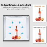 PULUZ 50 cm faltbares tragbares Ringlicht PD30W Schnelllade-USB-Fotobeleuchtung Studio-Schießzeltbox mit 6 x doppelseitigen Hintergründen, Größe: 50 cm x 50 cm x 50 cm – Bild 6