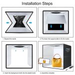 PULUZ 50 cm faltbares tragbares Ringlicht PD30W Schnelllade-USB-Fotobeleuchtung Studio-Schießzeltbox mit 6 x doppelseitigen Hintergründen, Größe: 50 cm x 50 cm x 50 cm – Bild 9