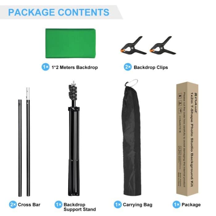 PULUZ 1 x 2 m T-förmiger Fotostudio-Hintergrund-Stützständer, Hintergrund-Querstangen-Halterungs-Set mit Clips, 1 x 2m Bracket Kit – Bild 9