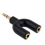 3,5-mm-Stereo-Stecker auf zwei 3,5-mm-Stereo-Buchsen-Splitter-Adapter