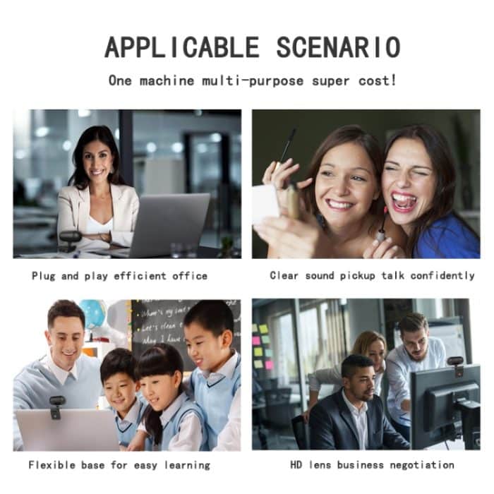 C11 2K-Bildqualität HD ohne Verzerrung, 360 Grad drehbar, integriertes Mikrofon, klarer Ton, Webcams mit Stativ – Bild 12