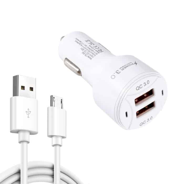 SYA001501101A.jpg TE-092 36W Dual QC3.0 USB-Schnellladegerät + USB-auf-Micro-USB-Datenkabel-Set, with Micro USB Cable – Bild 1