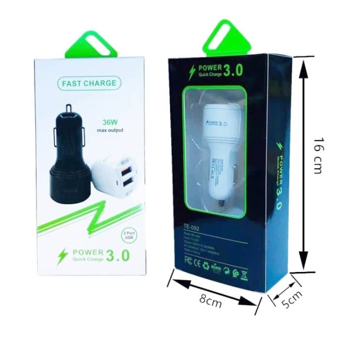 TE-092 36W Dual QC3.0 USB-Schnellladegerät + USB-auf-Micro-USB-Datenkabel-Set, with Micro USB Cable – Bild 7