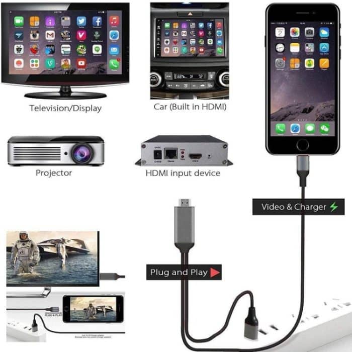 2 m 1080P 8 Pin auf HDMI-Adapterkabel, kompatibel mit iPhone auf HDMI-Adapter, – Bild 7