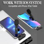 Bluetooth-Mini-Mikrofon, kabelloses Lavalier-Mikrofon mit Rauschunterdrückung für iPhone/iPad, mit 8-poligem Empfänger, Single Microphone, Dual Microphones – Bild 5