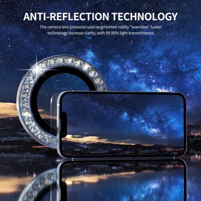 ENKAY AR Antireflexions-Individueller Diamantring-Kameraobjektivglas-Vollfilm, For iPhone 14 Pro / 14 Pro Max – Bild 4