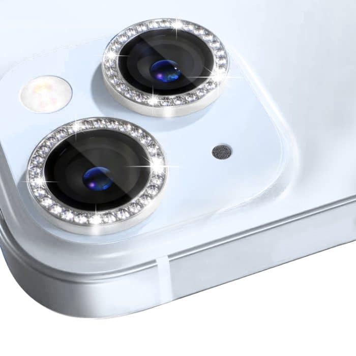 NORTHJO Kameraobjektivschutz aus gehärtetem Glas, Metall-Strass-Ringfolie, For iPhone 15 / 15 Plus – Bild 2