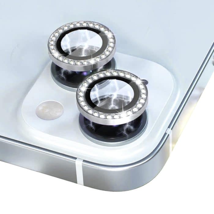 NORTHJO Kameraobjektivschutz aus gehärtetem Glas, Metall-Strass-Ringfolie, For iPhone 15 / 15 Plus – Bild 3