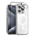 NORTHJO 3-in-1 Magsafe Clear Phone Case mit Displayfolie + hinterer Linsenfolie, For iPhone 15 Pro Max, For iPhone 15 Pro, For iPhone 15 Plus, For iPhone 15, For iPhone 14 Plus, For iPhone 14, For iPhone 14 Pro, For iPhone 14 Pro Max...