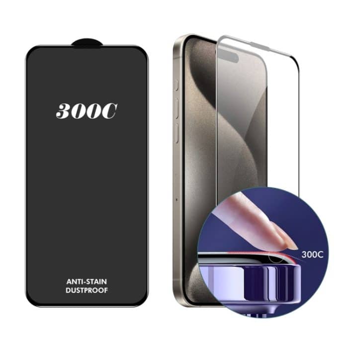 ENKAY 300C Super Large Arc Vollflächige Abdeckung Hochfeste Aluminium-Silizium-Hartglasfolie, For iPhone 16 Pro Max, For iPhone 16 Pro, For iPhone 15 Pro Max, For iPhone 15 Pro, For iPhone 14 Pro, For iPhone 14 Pro Max, For iPhone 12 Pro Max... – Bild 1