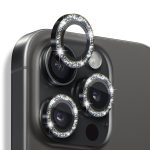 NORTHJO Glitzernder Kameraobjektivschutz aus gehärtetem Glas mit Metallring, For iPhone 16 Pro / 16 Pro Max