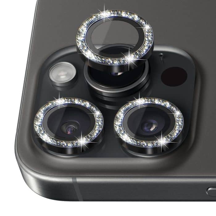 NORTHJO Glitzernder Kameraobjektivschutz aus gehärtetem Glas mit Metallring, For iPhone 16 Pro / 16 Pro Max – Bild 2