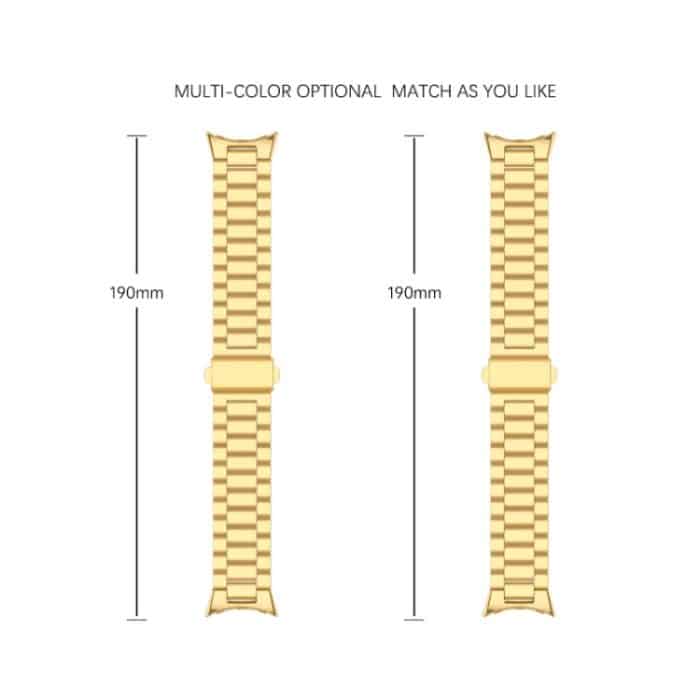 Uhrenarmband aus Edelstahl mit Faltschließe und drei Perlen, For Google Pixel Watch 3 45mm – Bild 5