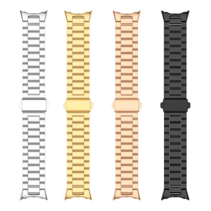 Uhrenarmband aus Edelstahl mit Faltschließe und drei Perlen, For Google Pixel Watch 3 45mm – Bild 8