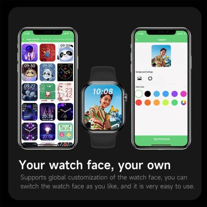 KL08 2,04 Zoll Farbbildschirm Smart Watch Silikonarmband, unterstützt Bluetooth-Anrufe – Bild 8