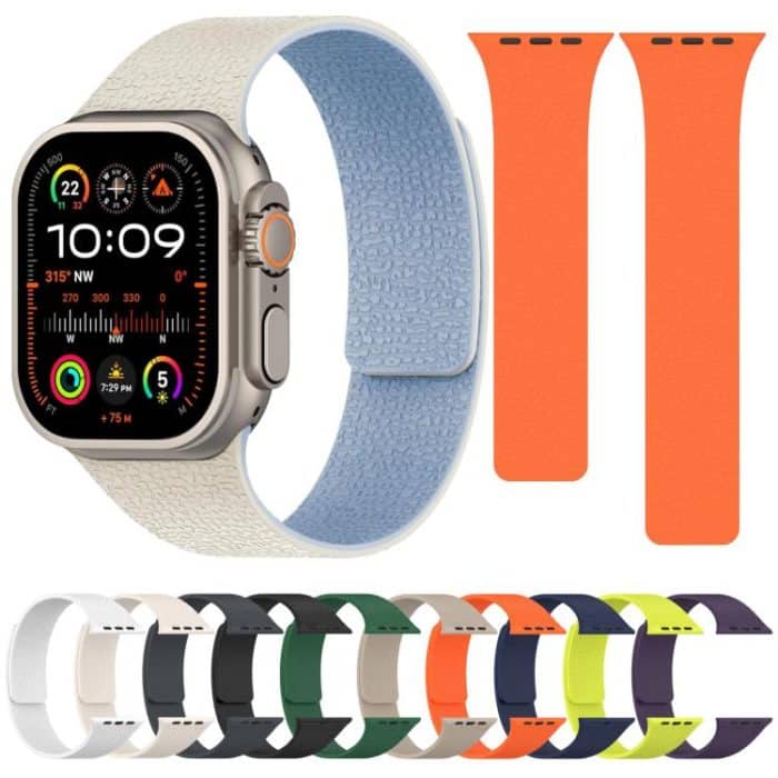 Magnetisches Uhrenarmband aus Silikon mit Litschi-Textur, For Apple Watch 42mm / 41mm / 40mm / 38mm – Bild 5