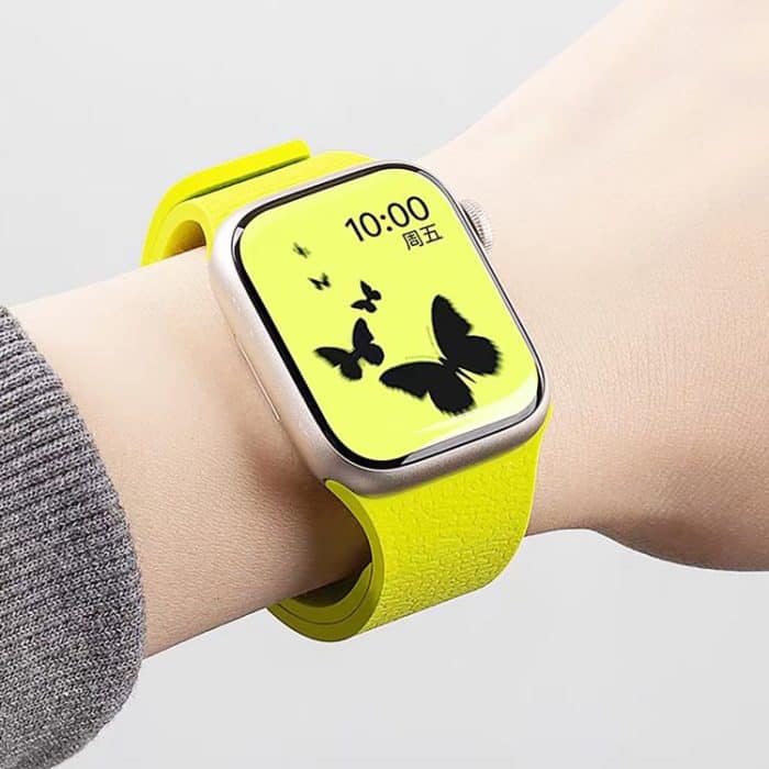 Magnetisches Uhrenarmband aus Silikon mit Litschi-Textur, For Apple Watch 42mm / 41mm / 40mm / 38mm – Bild 7