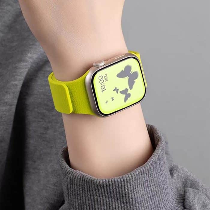 Magnetisches Uhrenarmband aus Silikon mit Litschi-Textur, For Apple Watch 42mm / 41mm / 40mm / 38mm – Bild 8