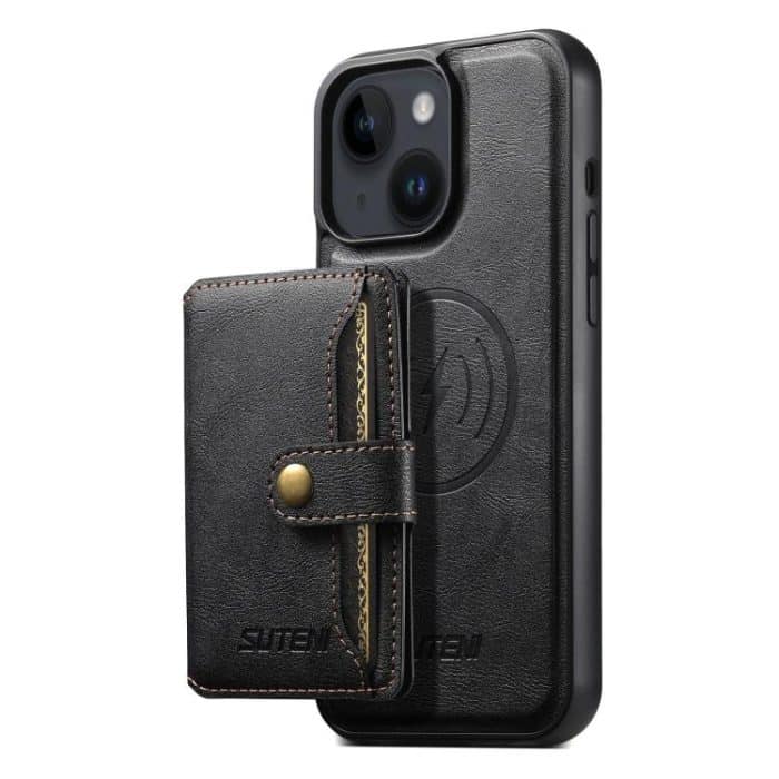 Suteni M4 Magnetkartentasche MagSafe Leder-Telefonhülle, For iPhone 12 Pro Max, For iPhone 12 Pro – Bild 1