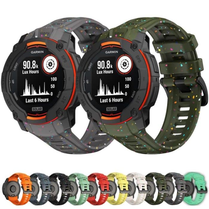 Eco-Friendly Granular Colorful Dots Silicone Watch Band, For Garmin Instinct 3 AMOLED / Solar 45mm – Bild 5