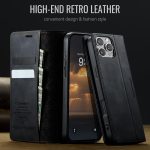 CaseMe 033 Calf Leather Lining Microfibre RFID Blocking Phone Case, For iPhone 14 Pro Max, For iPhone SE 2022 / 8 / 7, For iPhone 13 Pro Max, For iPhone 13 Pro – Bild 4