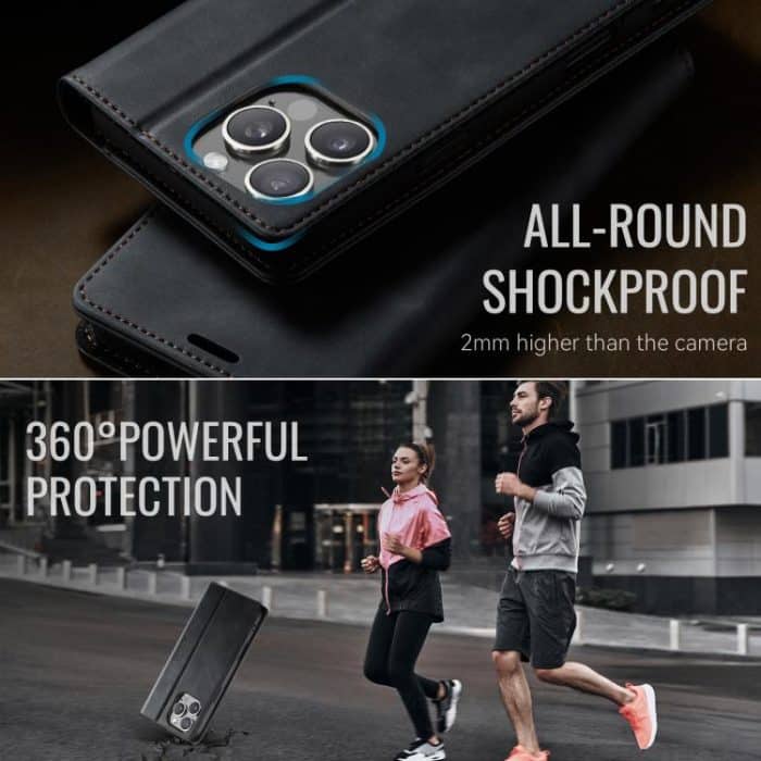 CaseMe 033 Calf Leather Lining Microfibre RFID Blocking Phone Case, For iPhone 14 Pro Max, For iPhone SE 2022 / 8 / 7, For iPhone 13 Pro Max, For iPhone 13 Pro – Bild 6