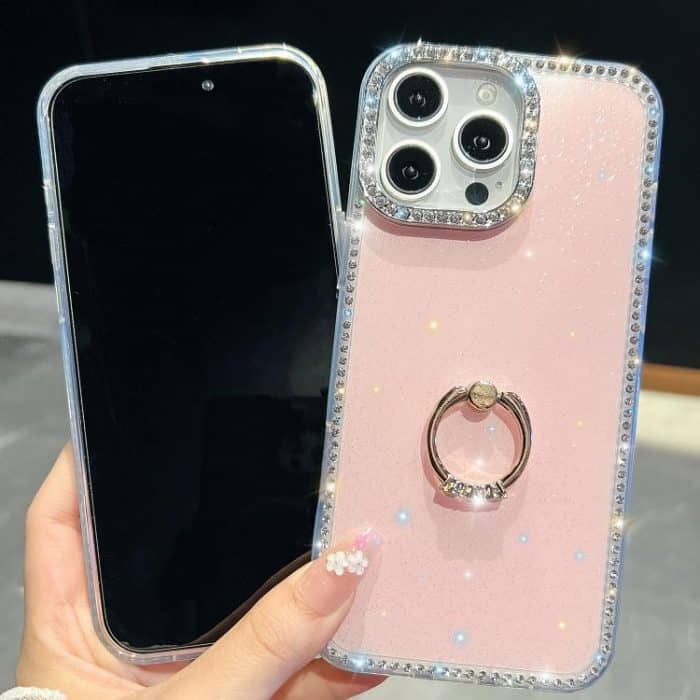 Rhinestone Glitter TPU Ring Holder Anti-fall Phone Case, For iPhone 16, For iPhone 15 Pro Max, For iPhone 15 Pro, For iPhone 15 – Bild 4