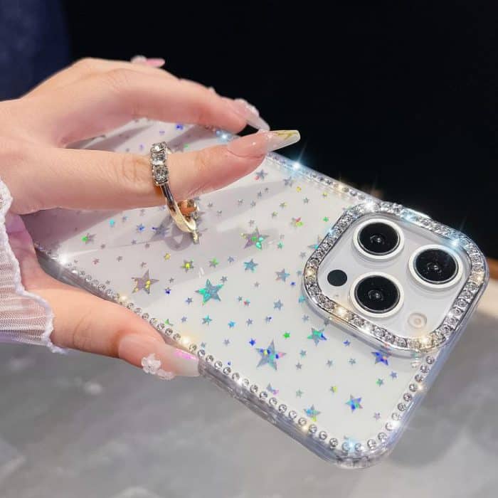 Rhinestone Glitter TPU Ring Holder Anti-fall Phone Case, For iPhone 16, For iPhone 15 Pro Max, For iPhone 15 Pro, For iPhone 15 – Bild 7