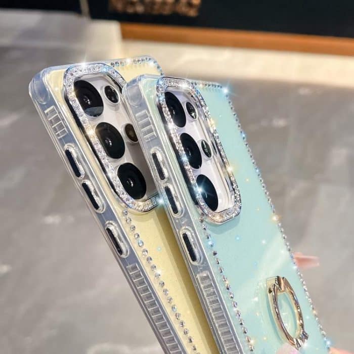 Rhinestone Glitter TPU Ring Holder Anti-fall Phone Case – Bild 6