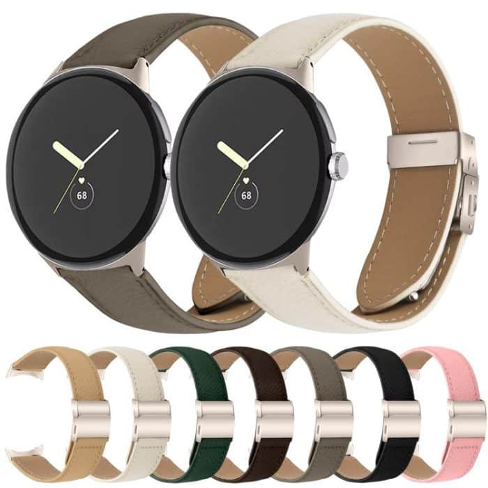 Lychee Texture Starlight Turtle Back Buckle Leather Watch Band, For Google Pixel Watch / Watch 2 / 3 41mm – Bild 7