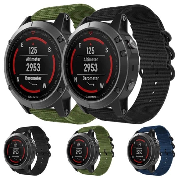 Für Jiamin Fenix5, 22 mm Nylon-Armband mit drei Ringen – Bild 7