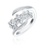 Mode Elegante verstellbare Blumen mit Diamant-Zeigefinger-Ringen Frauenschmuck