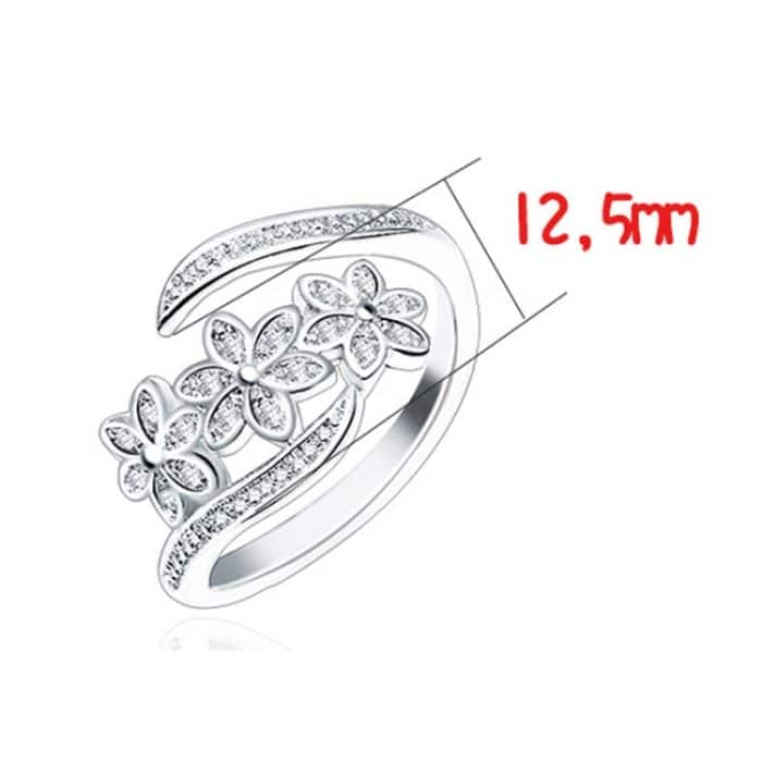 Mode Elegante verstellbare Blumen mit Diamant-Zeigefinger-Ringen Frauenschmuck – Bild 2