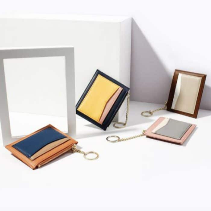 3 PCS Fashion Stitching Multi-Card-Reißverschluss-Kartentasche Multifunktions-Mini-Geldbörse – Bild 3